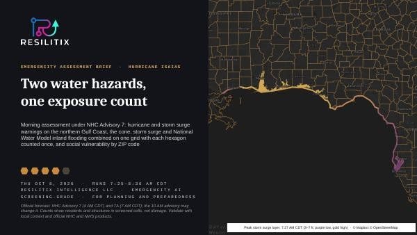B3, Oct 8, Morning brief cover: Surge and inland flooding on one grid